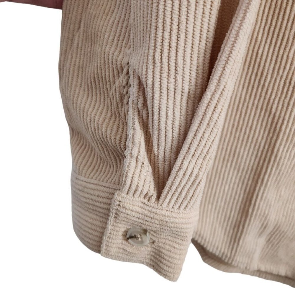 Princess Polly Womens Western Corduroy Top 6 Beige Shacket Button Front Boho - Picture 7 of 13